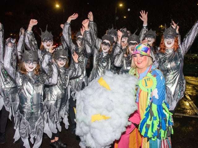 On the Ninth Wave, the parade in Derry which brought the annual Derry City and Strabane District Council Halloween Awakening of the Walled City to a dramatic conclusion followed by a fireworks display over the River Foyle. Picture Martin McKeown. 31.10.22