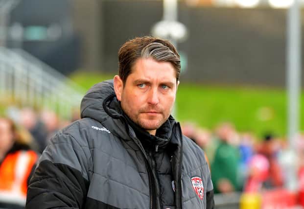 Derry City manager Ruaidhri Higgins is delighted to add Fulham loanee Ollie O'Neill to his squad. Photograph: George Sweeney. DER2219GS – 017