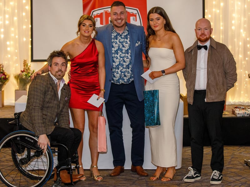 Derry City women's captain and Vice captain, Shannon and Cate receive awards from coaching staff.
