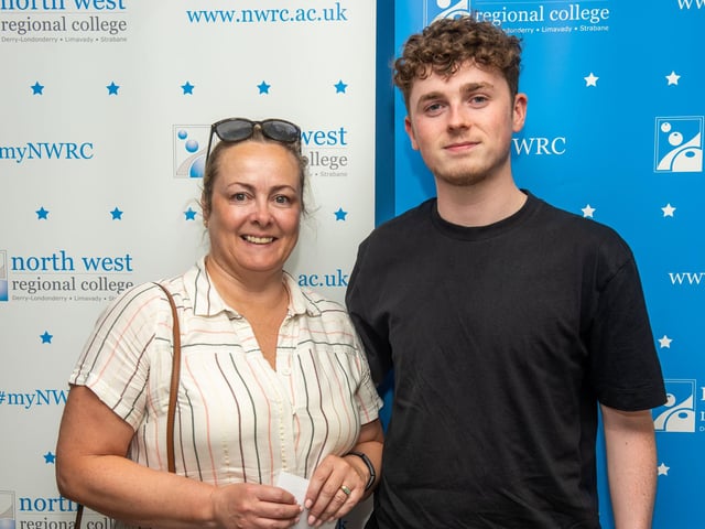 Paula Harkin and Thomas Harkin at the Best in FE Awards at North West Regional College.