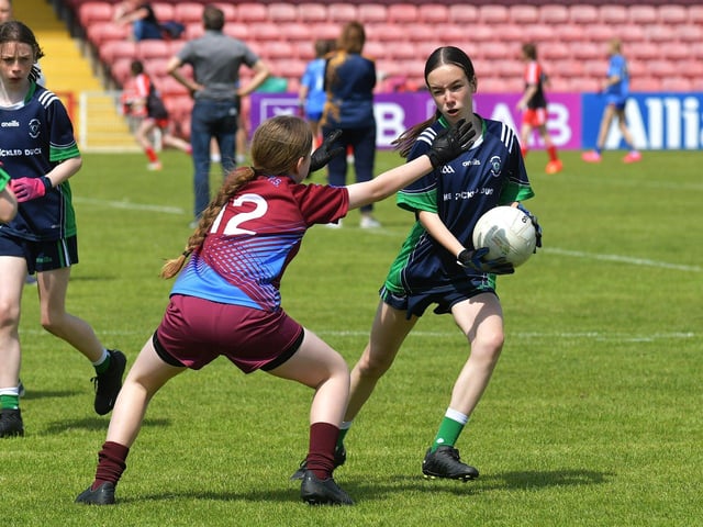 St. John’s playing St. Patrick’s in Celtic Park last week. Photo: George Sweeney. DER2321GS – 151