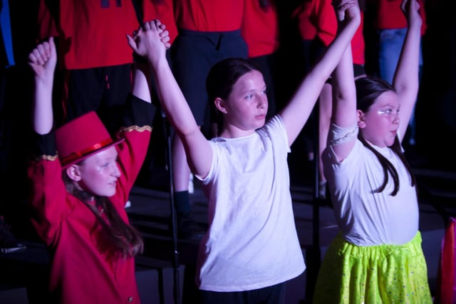 Performers giving 100% in Les Misérables performance at Steelstown PS on Wednesday last.