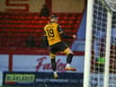 Derry City winger Ryan Graydon celebrates his winning goal against Shelbourne at Tolka Park. Photograph by Kevin Moore.