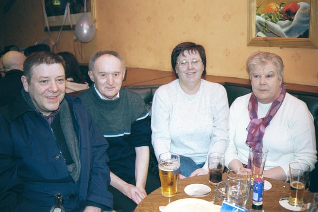 John Ward, Johnny McEnroe, Mary Ward and Helen McEnroe pictured at the Crescent Bar party. 160103S4:2003 Party Pics