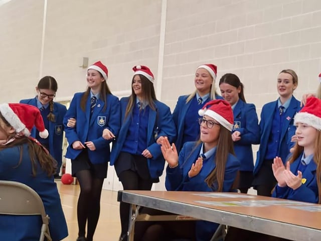 Mr. Conor Lynch, Vice Principal and students from St. Mary's pictured at the DEEDS concert.