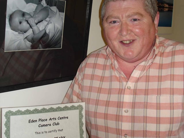 Kevin McGeady, winner of the end of term photographic competition of the Camera Club at the Eden Place Arts Centre at Pilot's Row.