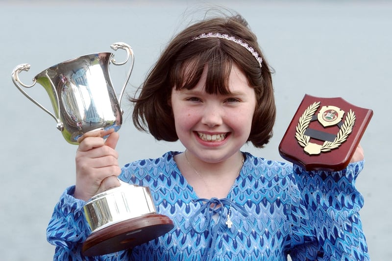 Danielle Logue from Redcastle, winner of the Prose reading 10-12 and McNamara Cup for best overall in Prose Section. (0605C48)