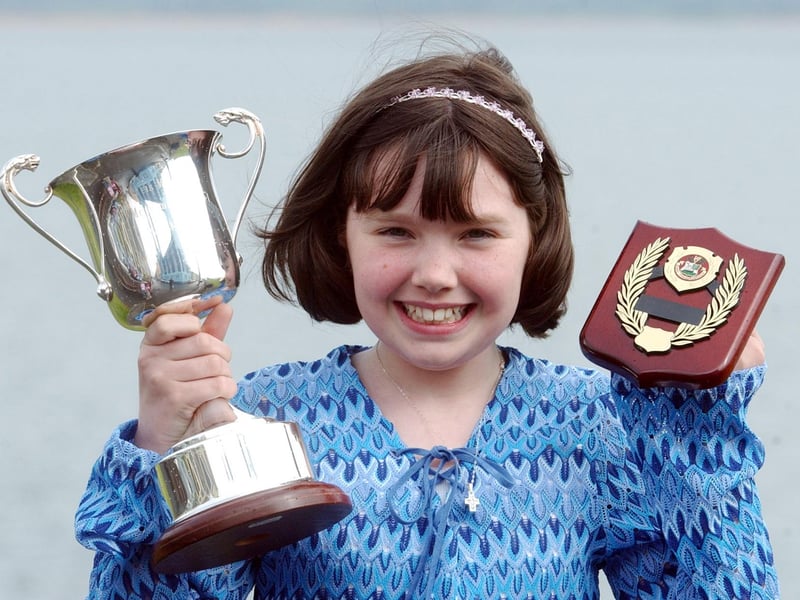 Danielle Logue from Redcastle, winner of the Prose reading 10-12 and McNamara Cup for best overall in Prose Section. (0605C48)