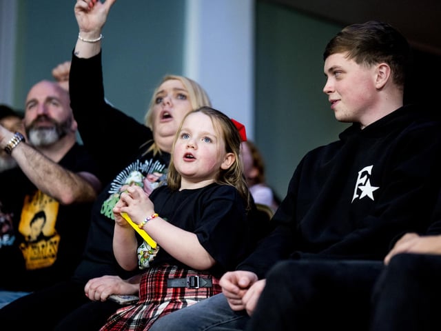 This young audience member leads the boos.