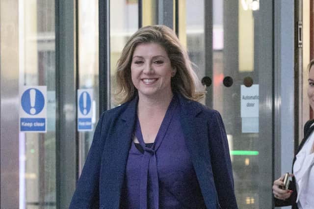 Leader of the House of Commons and Conservative leadership candidate Penny Mordaunt leaves BBC Broadcasting House in London, after appearing on the BBC One current affairs programme, Sunday with Laura Kuenssberg.