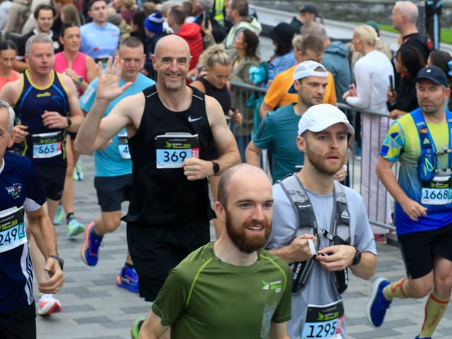 Mark H. Durkan, MLA, taking part in the Waterside Half Marathon in Ebrington Square, on Sunday morning. (Photo - Tom Heaney, nwpresspics)