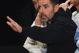 Derry City manager, Tiernan Lynch, speaking at the Fans Forum held in the Brunswick Moviebowl on Saturday morning.