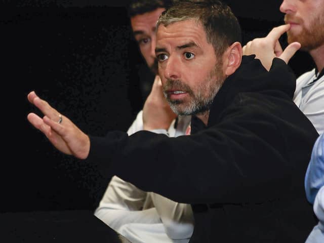 Derry City manager, Tiernan Lynch, speaking at the Fans Forum held in the Brunswick Moviebowl on Saturday morning.