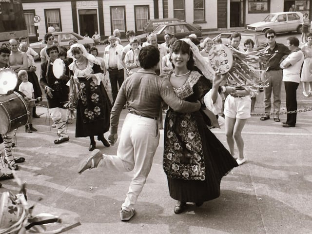 Scenes from festivals in Clonmany, Letterkenny and Derry back in August 1984.