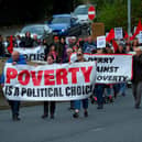 A Derry Against Fuel Poverty march and rally making its way along Duke Street earlier this month. Photo: George Sweeney.