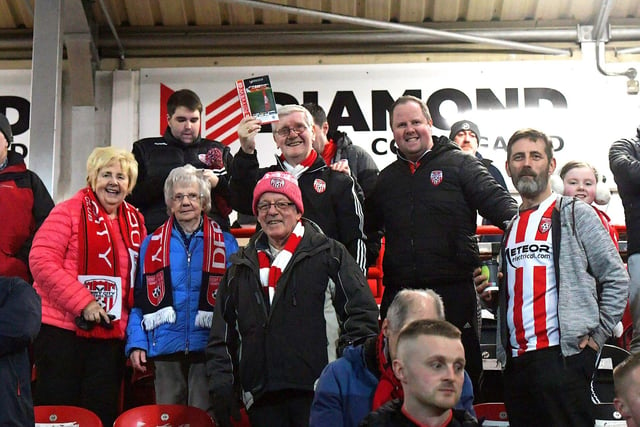 Derry City fans back at the Brandywell for the start of the 2024 season. Photograph: George Sweeney