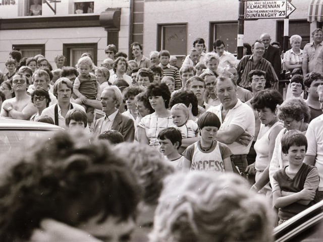 Scenes from festivals in Clonmany, Letterkenny and Derry back in August 1984.