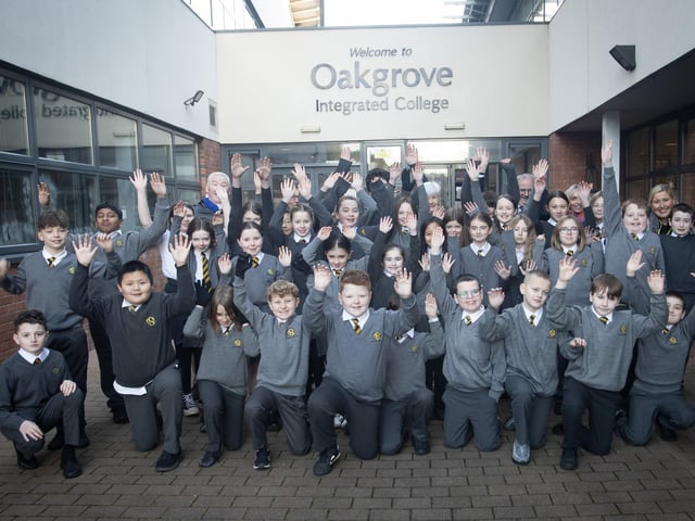 Pupils from Model PS pictured during Monday's Active Learning Day' at Oakgrove Integrated College.