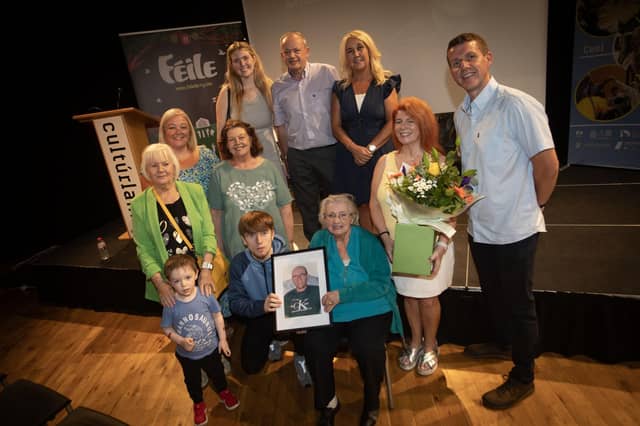 Ciarán Mac Giolla Bhéin, the Belfast-based President of Conradh na Gaeilge, delivered the Donncha Mac Niallais Memorial Lecture in Cultúrlann Uí Chanáin as part of Féile 2025 on Tuesday.