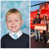 Ollie Simmons-Watt and, right, Ollie’s parents Gareth and Stacie along with their daughter Bella.