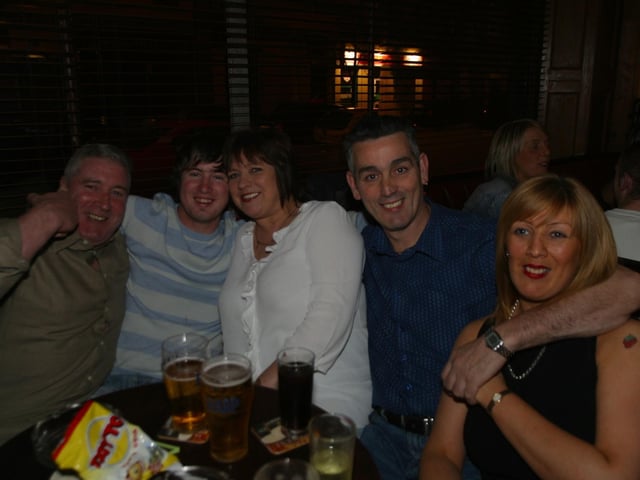 Out to the pub for your birthday with friends and family.