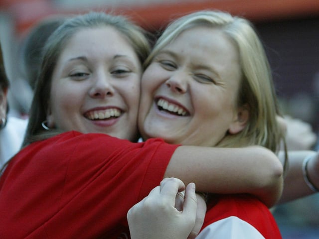 Celebrating Tyrone winning the All-Ireland Senior Football Championship against Armagh in September 2003