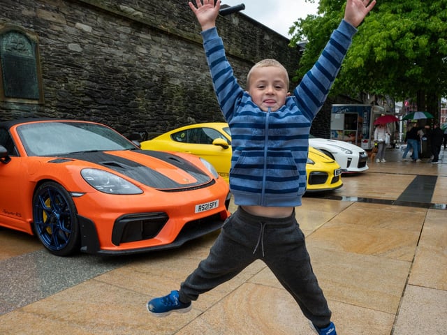 Leon Irwin (6) from Derry. Derry City and Strabane District Council Mayor, Councillor Lilian Seenoi-Barr has hosted Supercar Saturday in Guildhall Square to raise money for the Mayoral Charity Bud Club. The event attracted car enthusiasts and owners from across the region to support aid the local charity. Picture Martin McKeown. 24.05.25