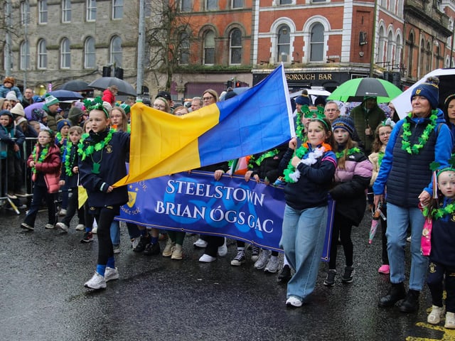 Steelstown’s Brian Ógs GAC taking part in the St. Patrick’s Day Parade. (Photo - Deirdre Heaney, nwpresspics)