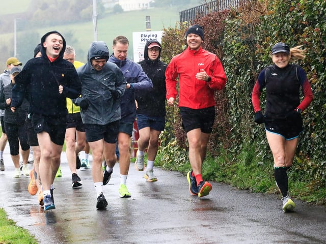 Runners taking part in the Ding Doherty memory run/walk on Saturday. (Photo - Tom Heaney, nwpresspics)