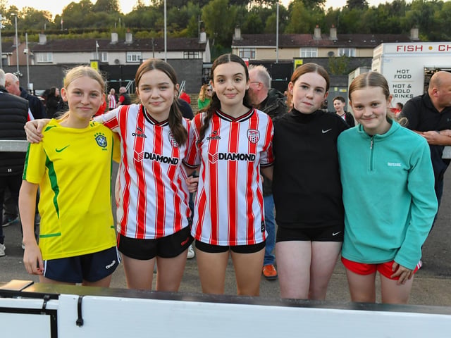 Fans in the Brandywell for Derry City’s game against Shamrock Rovers. Photograph: George Sweeney