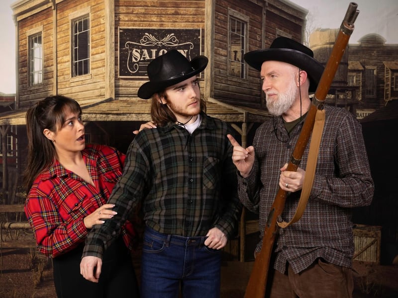 Amy Astbuty (Ado Annie), Aidan McLaughlin (Will Parker) and Brendan Brady (Andrew Carnes).