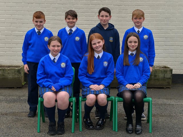 Mr O’Kane’s P7 leavers class at Our Lady of Fatima Primary School.  Photo: George Sweeney.  DER2321GS – 87 