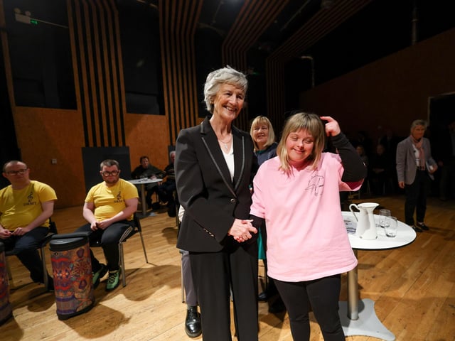 President Connolly with one of the young musicians.   Pic Tony Maxwell / Maxwells
