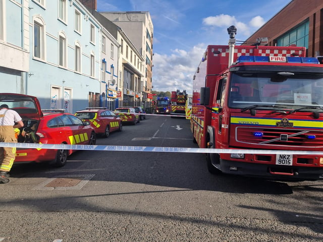 Cordons were put in place to allow the fire service bring the blaze under control.