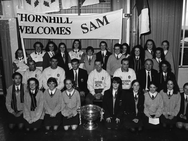 Sam Maguire Cup at Thornhill College.