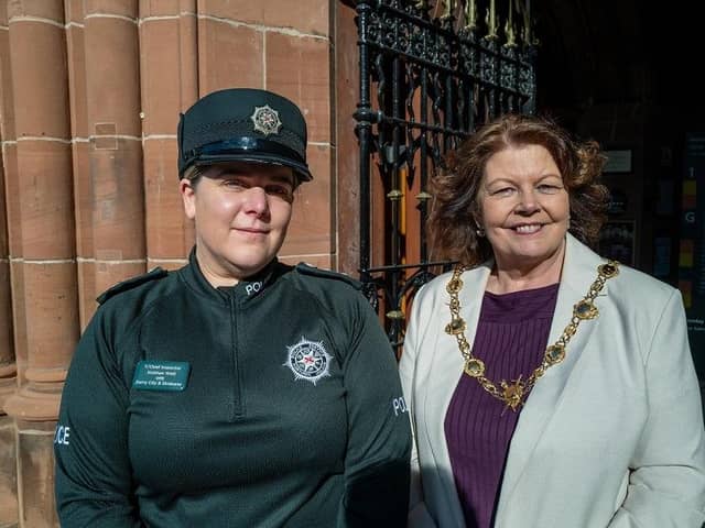 Chief Inspector Siobhan Watt and Mayor of Derry City and Strabane District Council, Councillor Patricia Logue.