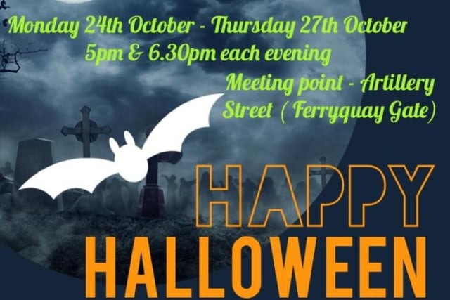 Get in the Halloween spirit and embark on a walk through the city hearing gruesome ghost stories of past and present. From bones to banshees and skeletons to sinister figures. Fun family friendly activity with a few scares along the way. Meeting Point - Ferryquay Gate. Times: 5pm and 6.30pm. Tickets: Family (2 adults and up to 3 children) £15 or £4 per person To Book: email charlenemccrossan@icloud.com. Moderate walking included , suitable clothing and footwear for conditions and surfaces. Visit www.derrycitytours.com for more information.