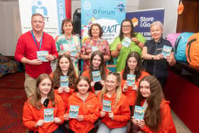 Members of the Millennium Forum’s Youth Forum pictured at the launch of the 2023 Interact Festival series of events which will be taking place between July 3-14 in the Forum and also in the Waterside Theatre and St. Mary’s Youth Club. The Mayor, Councillor Patricia Logue who launched the official programme is pictured with Professor Dolores O’Reilly, Board Member, Peter Reid, Craft Training and Mags Anderson, Millennium Forum Schools Officer Grainne O’Doherty, Store and Go.