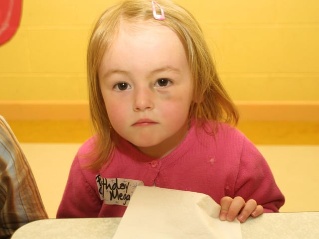 Celebrating Meghan McFadden's 3rd birthday party at the Fun Factory in 2003.