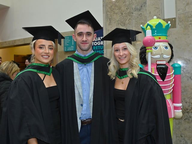 Hollie McEldowney from Kilrea Darren Coyne from Ballyhaunis, Co Mayo and Mia Proctor from Birches graduating in Mental Health Nursing. Picture By: Arthur Allison: PacemakerPress.