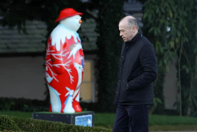 Secretary of State for Northern Ireland Chris Heaton-Harris walking through the grounds of Hillsborough Castle, Co. Down. Picture by Jonathan Porter/PressEye