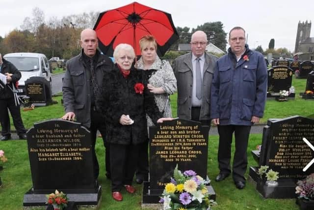 Photo taken at grave on Winston's 40th anniversary. Left to right: Sharon (sister) Blanche (mum) Robin, Vance & Harry (brothers)