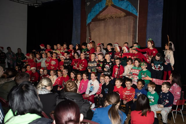 Pupils from Steelstown Primary School take to the stage to put on their Christmas Show for parents last week.