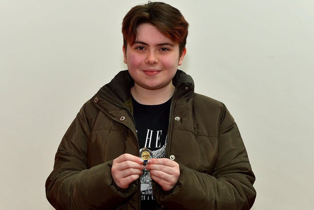 Megan Scott took first place for Under 15 Tin Whistle at the Feis Dhoire Cholmcille on Tuesday at the Millennium Forum. Photo: George Sweeney.  DER2315GS – 161