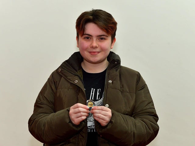 Megan Scott took first place for Under 15 Tin Whistle at the Feis Dhoire Cholmcille on Tuesday at the Millennium Forum. Photo: George Sweeney. DER2315GS – 161