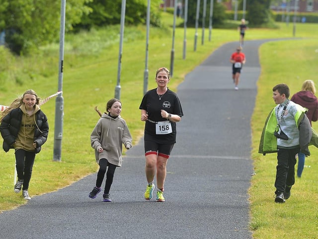 Catriona Duffy with supporters. Photo: George Sweeney