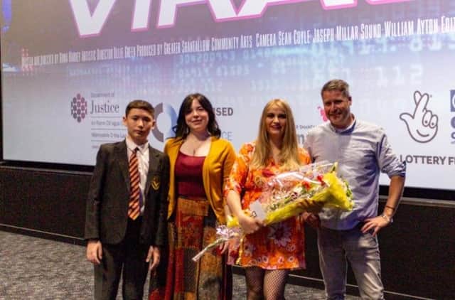 Shane, Writer and Director Roma Harvey, Lead Actor Grace Doherty and Production Coordinator Gareth McAlinden.