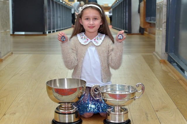Eleanor Connolly won both the Eithne Quigley Rose Cup and Bursary, age 8-10 and the George White Cup Under 12 for Piano at the Feis Dhoire Cholmcille on Thursday at the Millennium Forum. Photo: George Sweeney.  DER2315GS – 188