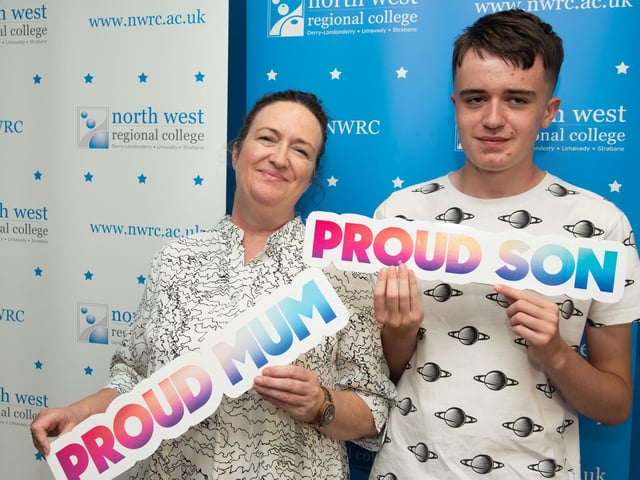 Daniel Martin pictured at NWRC's Best in FE awards with proud mum Jacqui.