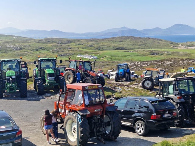 Some of the vehicles gathered at Malin Head.